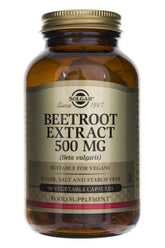 Solgar Beetroot Extract 500 Mg, 90 vegan capsules for heart health and endurance support.